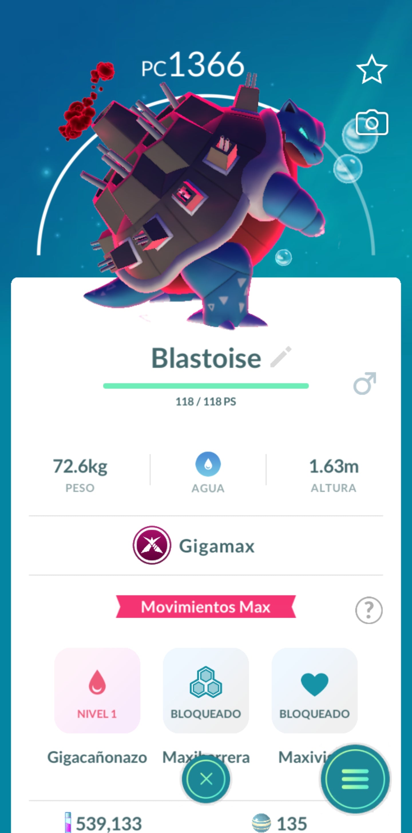 #0009 - Blastoise Gigamax Pokémon GO