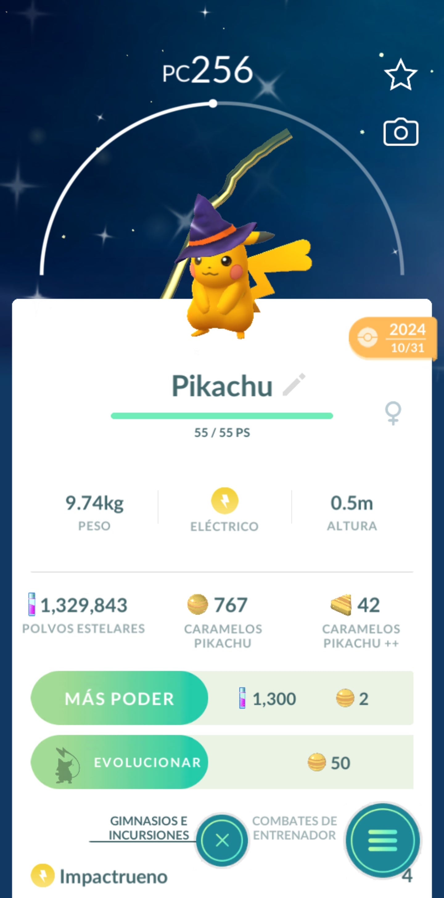 #0025 - Shiny Pikachu Witch Hat (Pokémon GO)