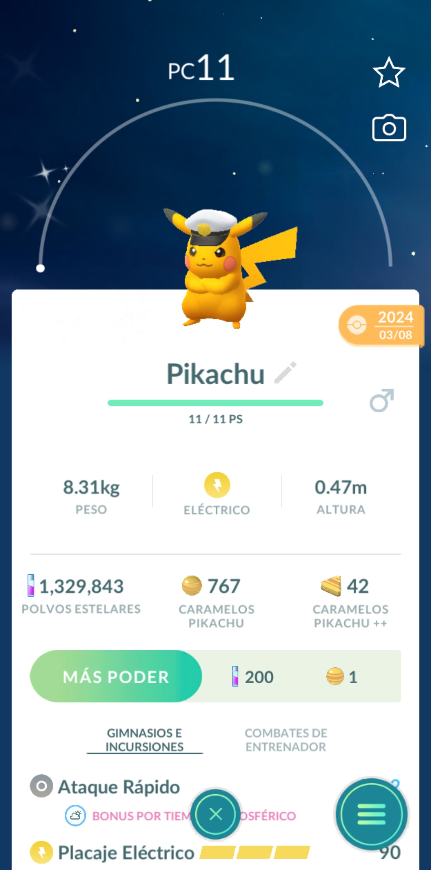 #0025 - Shiny Pikachu Cap's Hat (Pokémon GO)