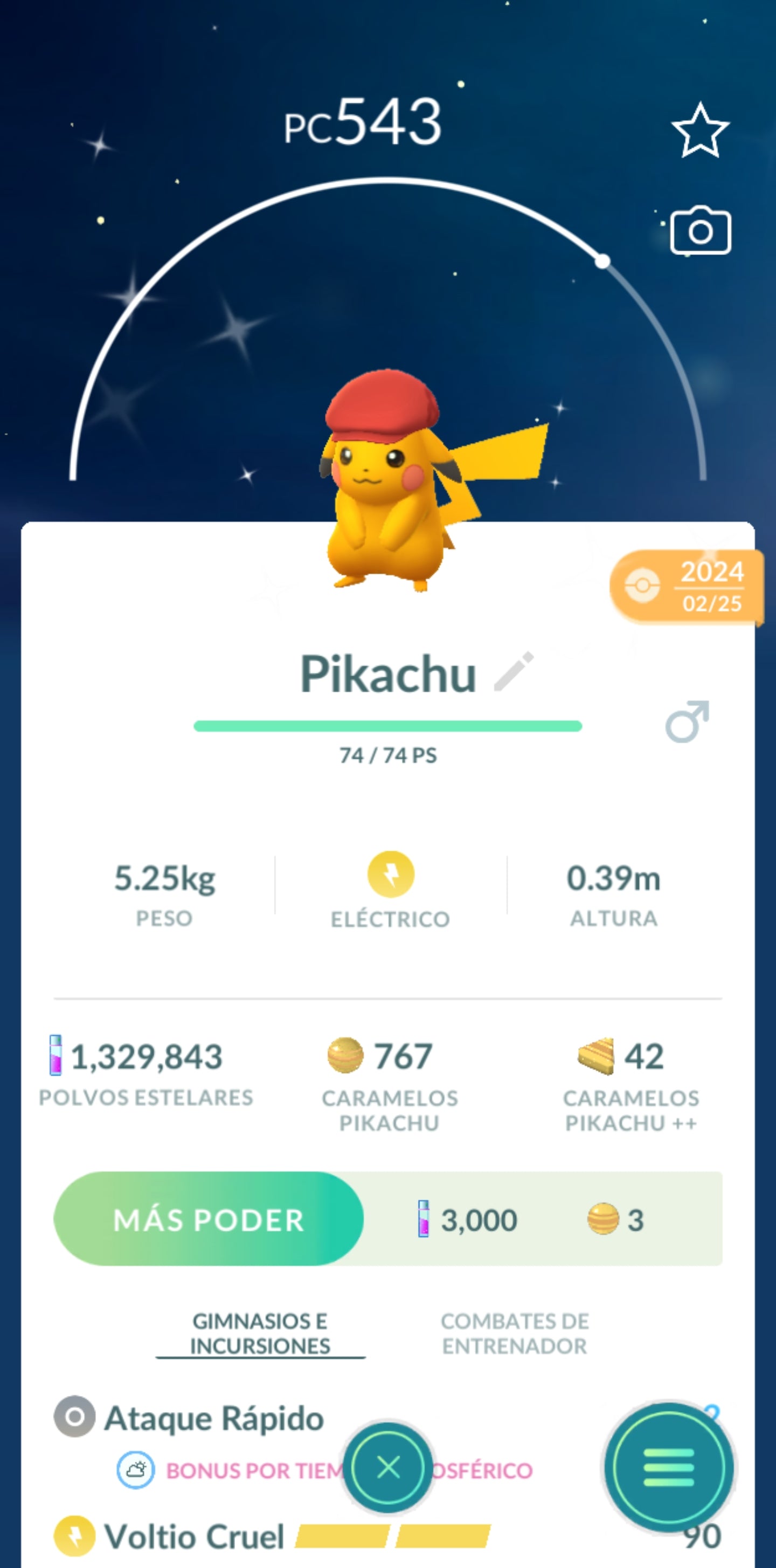 #0025 - Shiny Pikachu Rei's Cap (Pokémon GO)